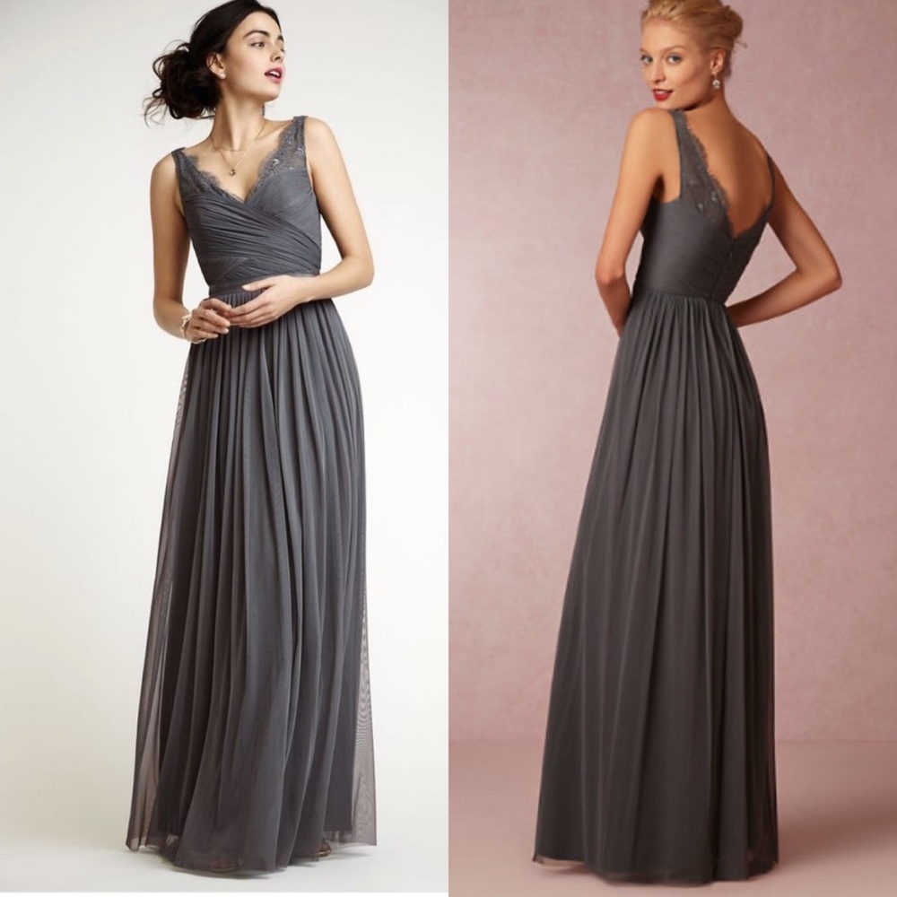 Anthropologie Hitherto Fleur Gray Dress